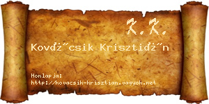 Kovácsik Krisztián névjegykártya