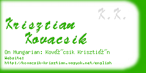 krisztian kovacsik business card